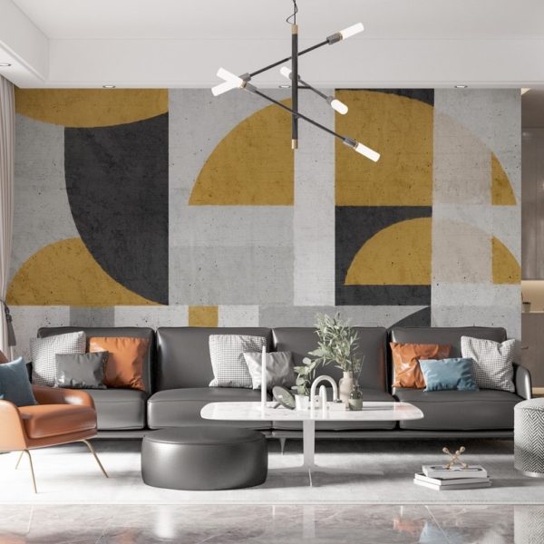 Nástěnná malba Obdélníky a půlkruhy
