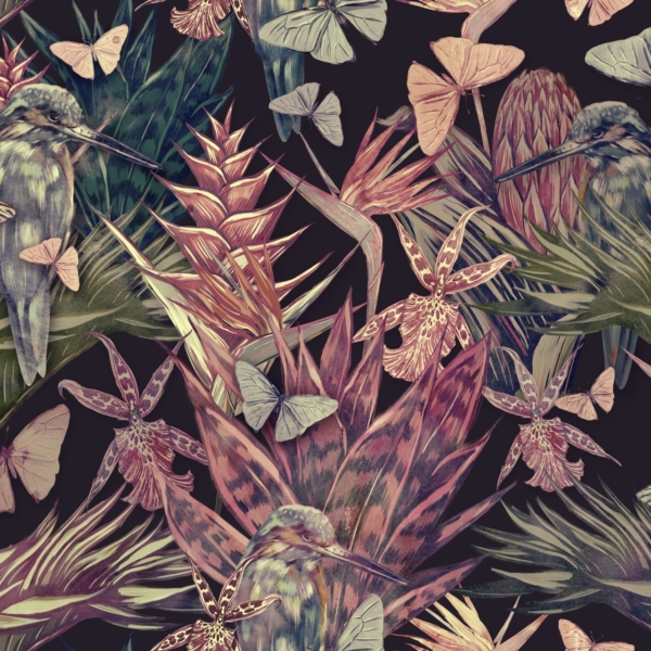 Fototapety Ptáci skryté v květinách