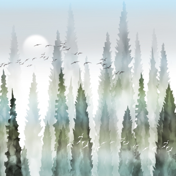 Nástěnní ptáci ve střílejícím lese