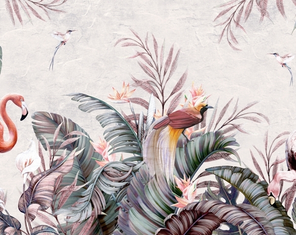 Nástěnná malba Ptáci v rajské zahradě