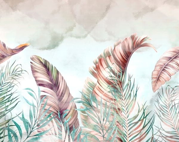 Fototapeta Růžové listové peří