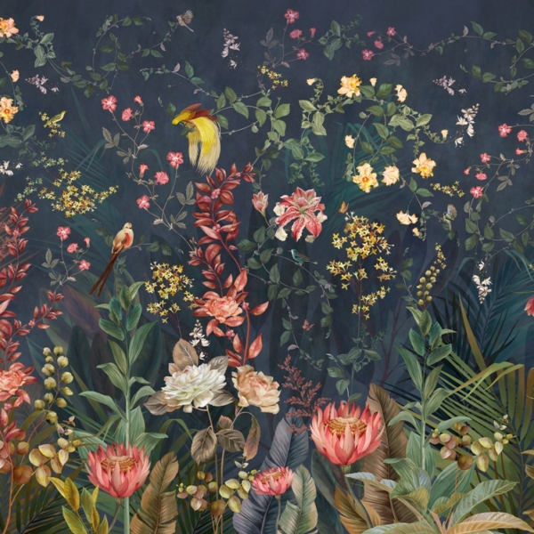 Nástěnná malba Rajská zahrada v noci