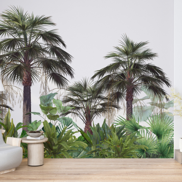 Nástěnná malba růžových palem