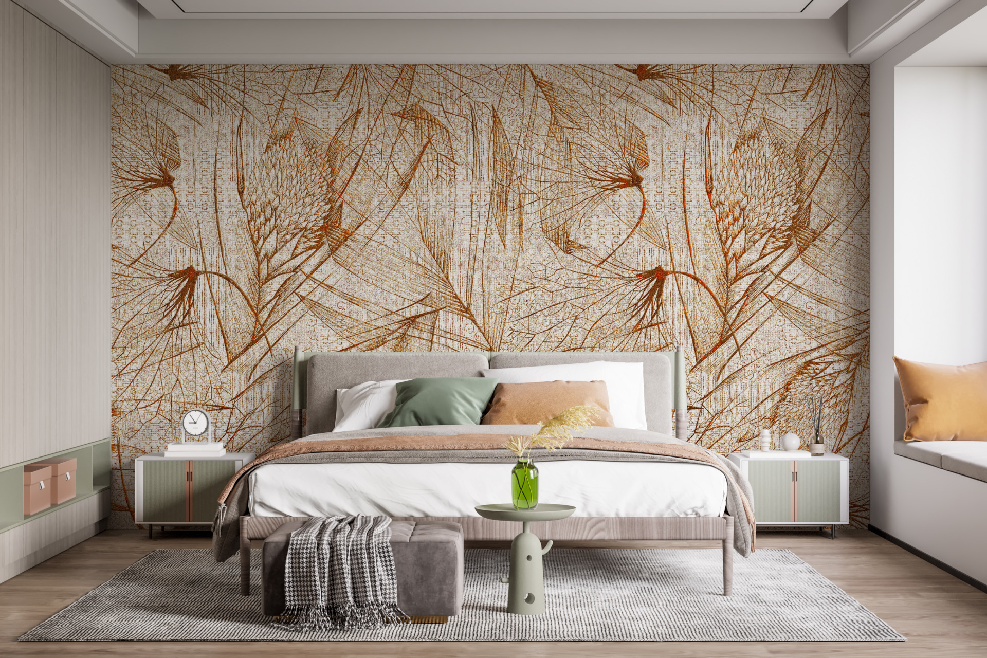 Fototapeta tenká čára Leaf Drawing