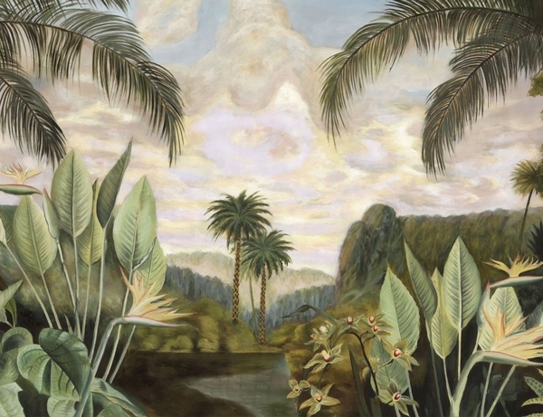 Nástěnná malba na tropické řece