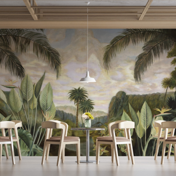 Nástěnná malba na tropické řece