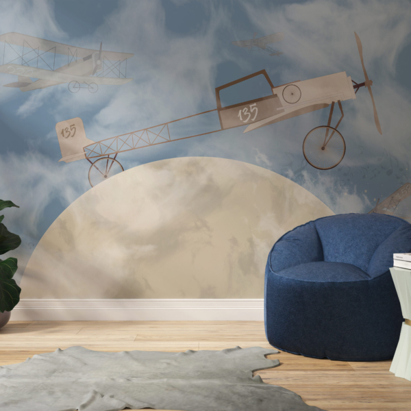 Nástěnná malba Letadlo na Měsíci