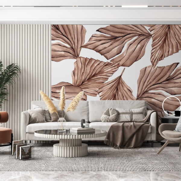 Nástěnná malba hnědých listů