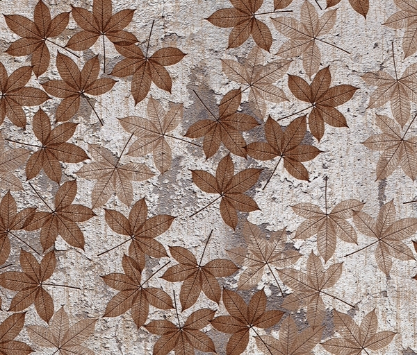 Nástěnná malba Wall of small leaves