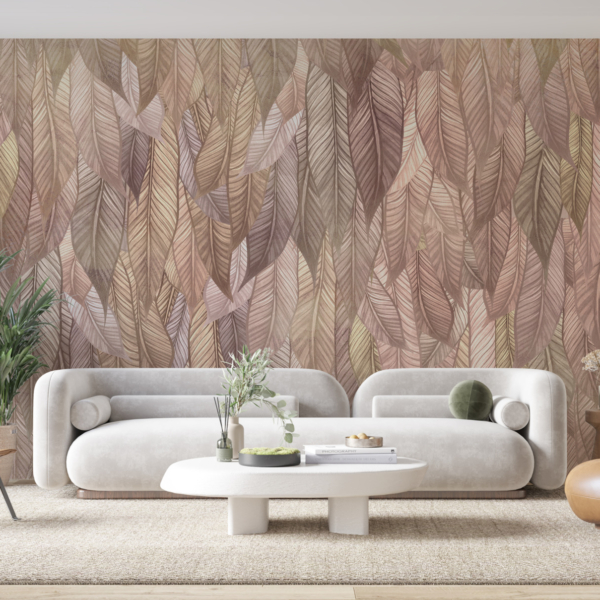 Nástěnná malba exotických listů