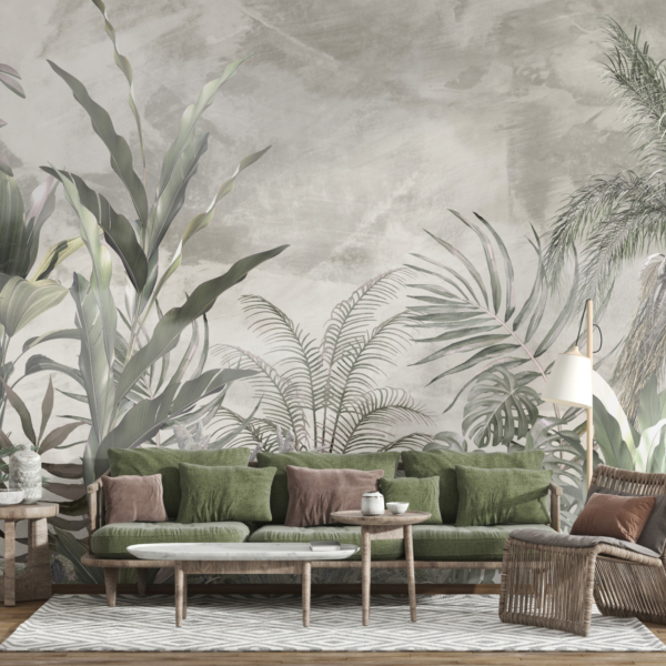 Nástěnná malba exotických rostlin