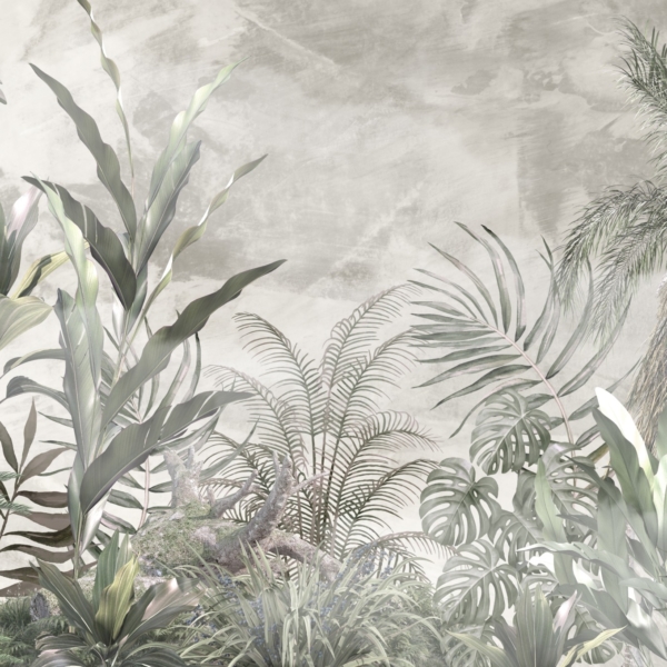 Nástěnná malba exotických rostlin