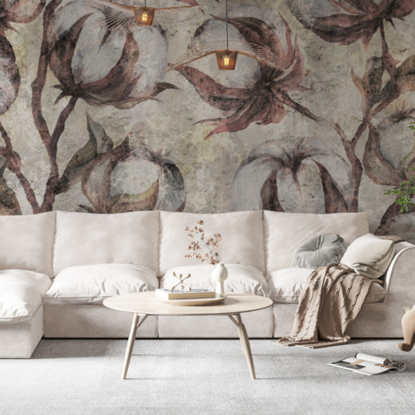 Bavlna květ nástěnné malby