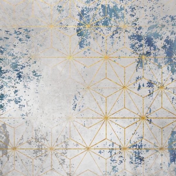 Nástěnná malba zlatých trojúhelníků