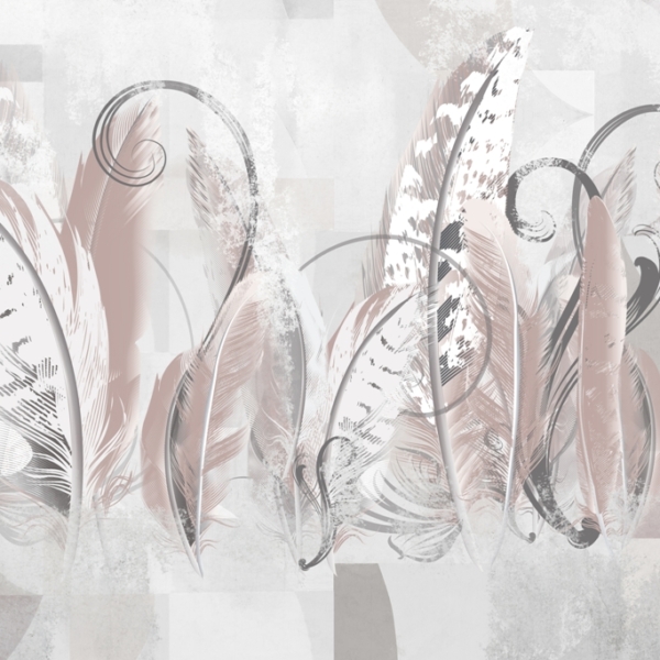 Nástěnná malba Wall in Feathers
