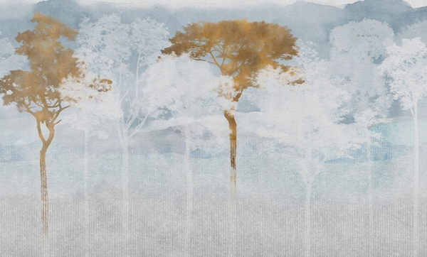 Nástěnná malba Štíhlé stromy