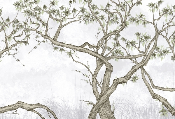 Nástěnná malba Spletité větve