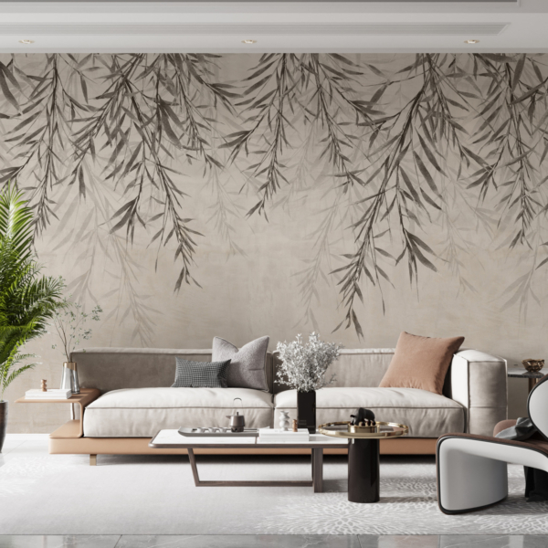 Nástěnná malba stropu s olivovou ratolestí