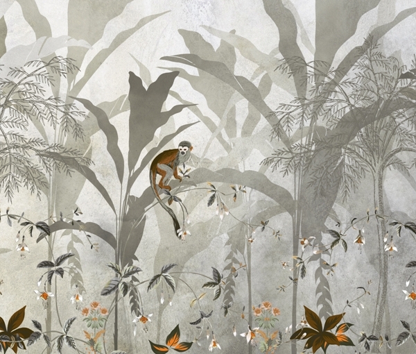 Nástěnná malba Grey Jungle