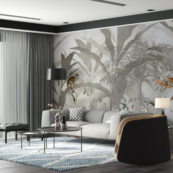 Nástěnná malba Grey Jungle