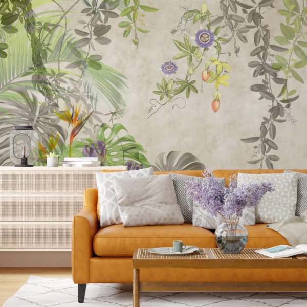 Nástěnná malba Grey Monstera