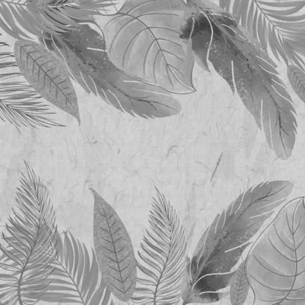 Nástěnná malba Grey Leaf Frame