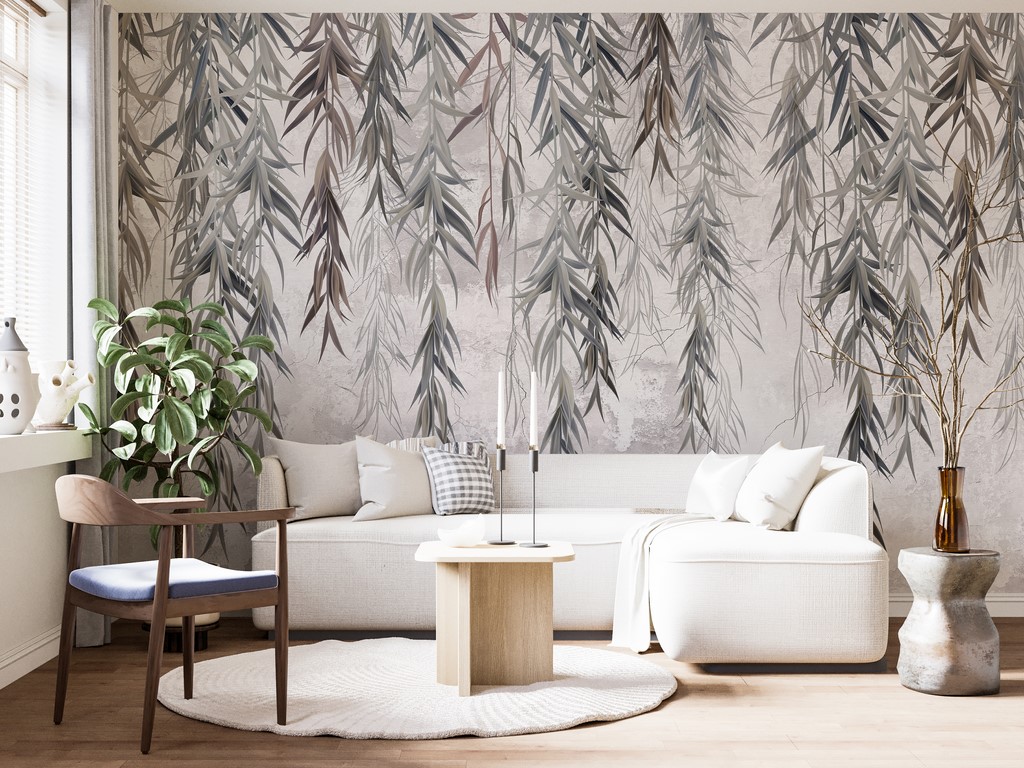 Nástěnná malba Grey Willow Twigs