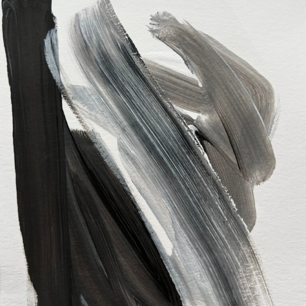 Nástěnná malba šedá a černá