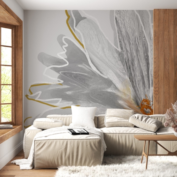 Nástěnná malba Grey Flower