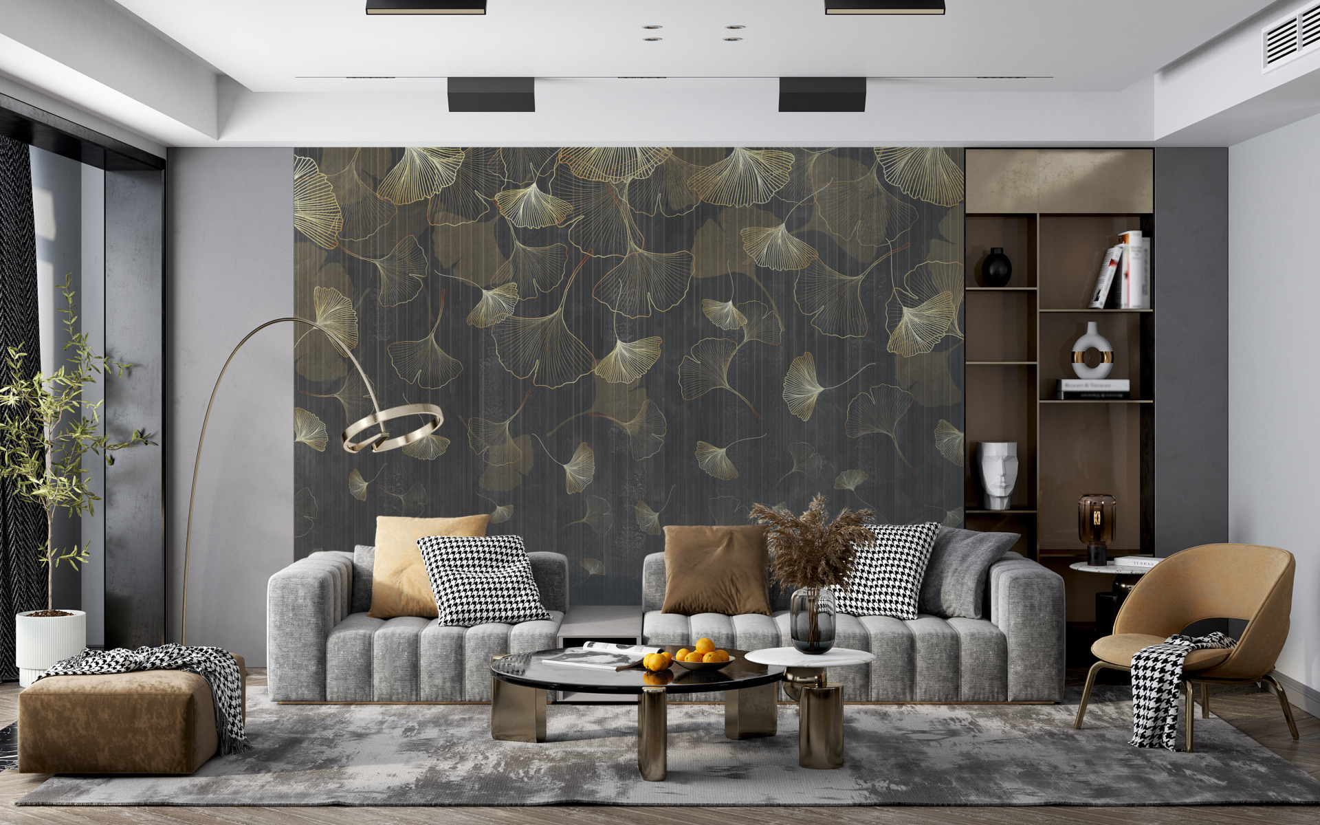 Nástěnný tanec zlatých listů