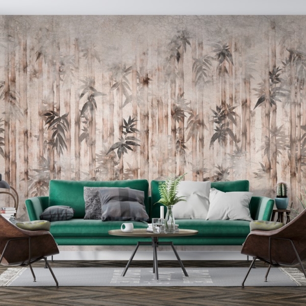 Nástěnná malba bambusové trávy