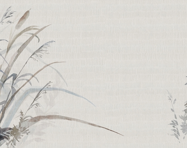 Nástěnná malba travin v mlze