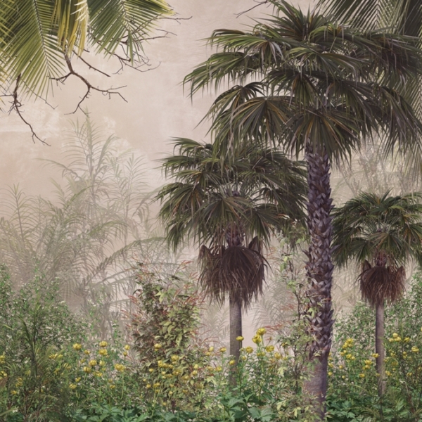 Nástěnná malba Tropická žlutá louka