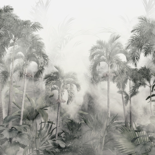 Nástěnná malba Tropics v bílé mlze
