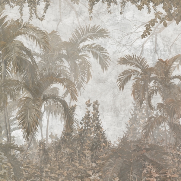 Nástěnná malba Tropics v sépiové barvě