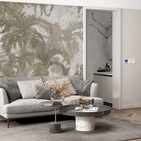 Nástěnná malba Tropics v sépiové barvě