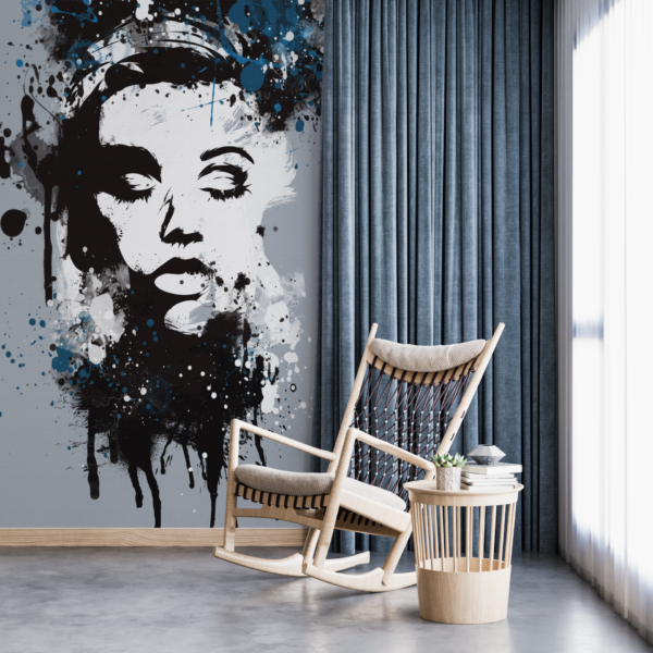 Nástěnná malba tváře spící dívky