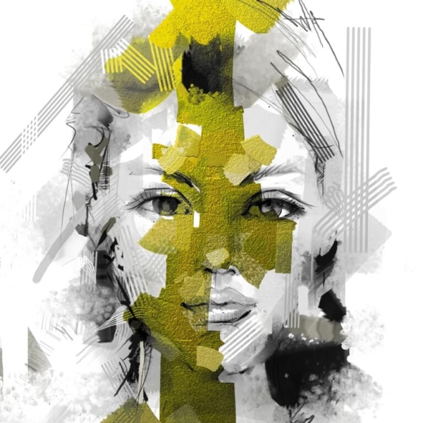 Nástěnná malba Tvář v zelené barvě