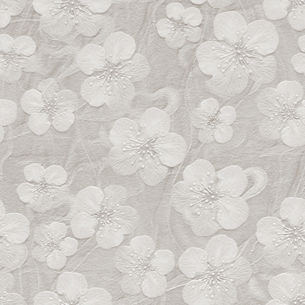 Bílá květinová nástěnná malba