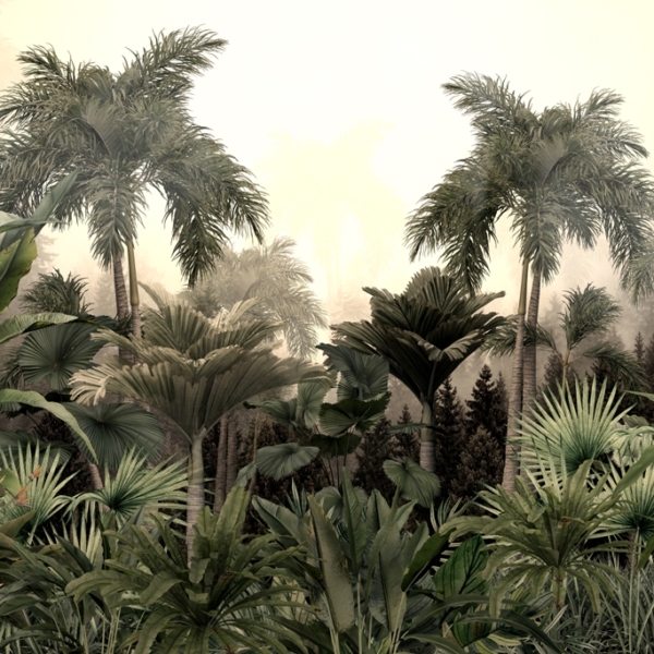 Nástěnná malba ve světle exotických rostlin