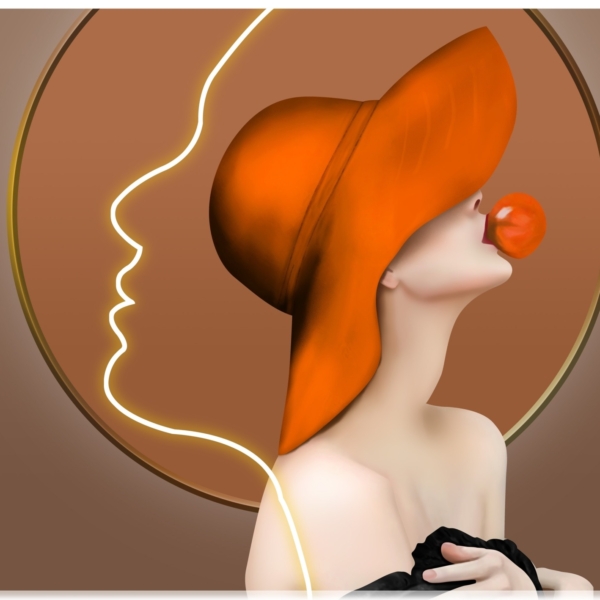 Nástěnná malba v červeném klobouku