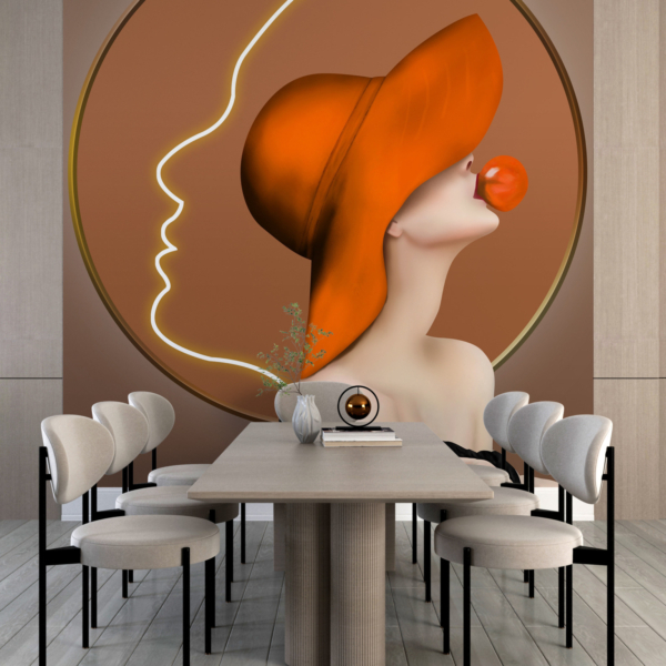 Nástěnná malba v červeném klobouku