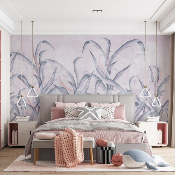 Nástěnná malba V houští modrých listů