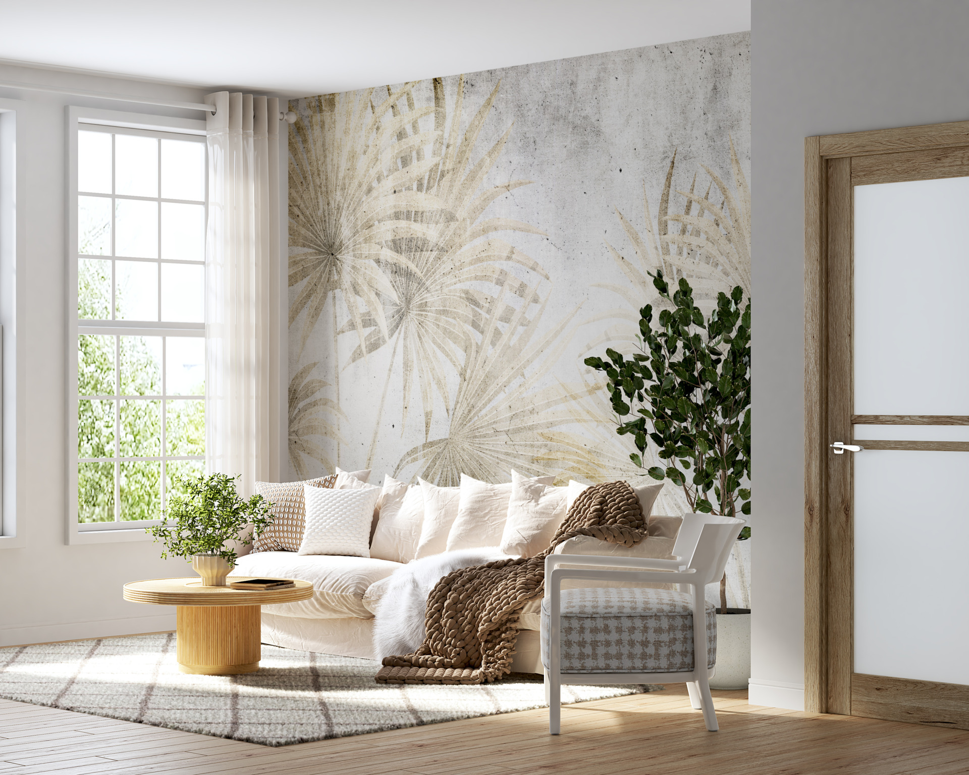 Nástěnná malba Ve vějíři listů