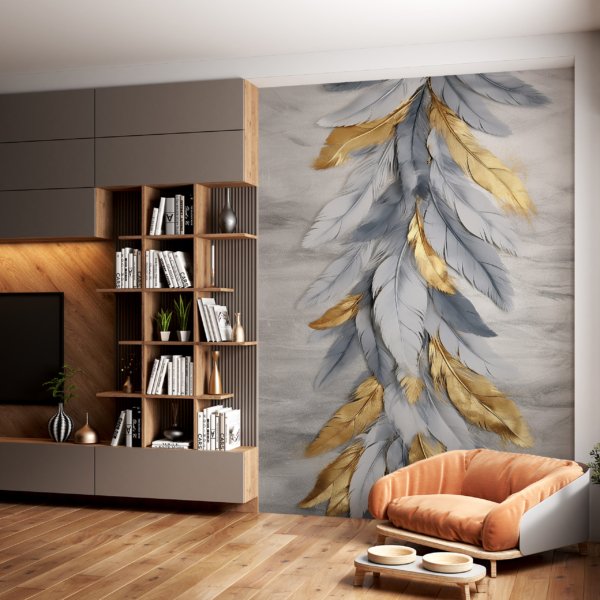 Nástěnný cop ze zlatých per