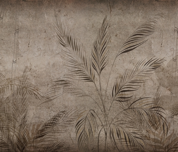 Nástěnná malba Měkké listy na tmavém pozadí