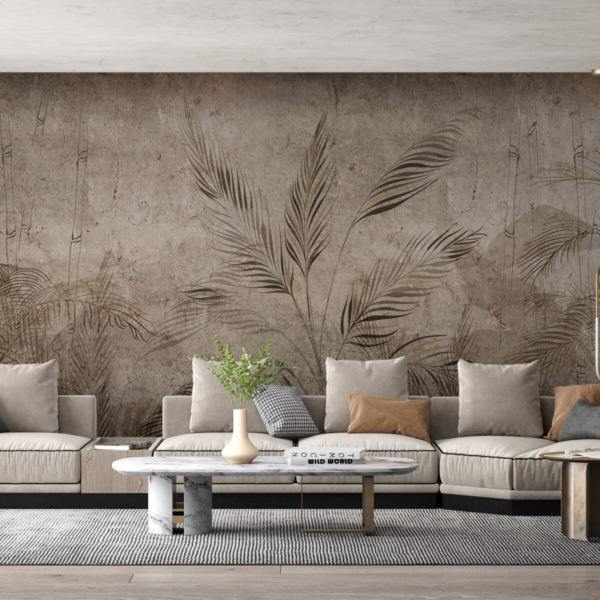 Nástěnná malba Měkké listy na tmavém pozadí