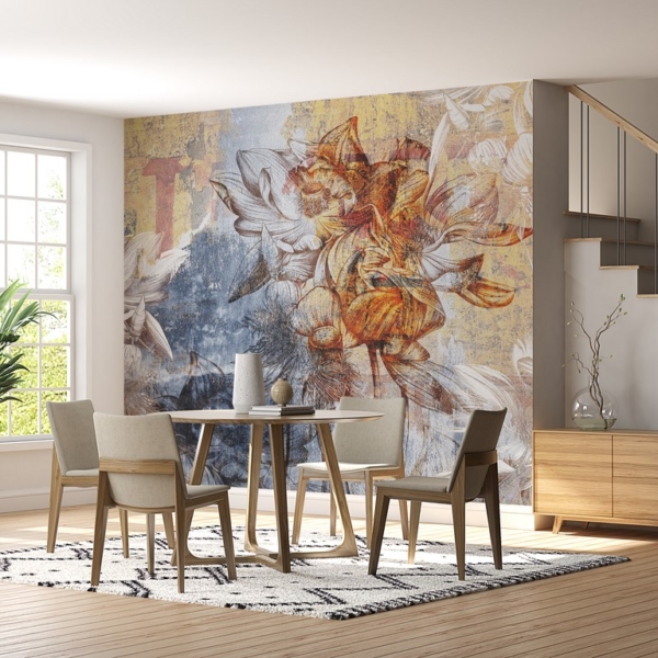 Nástěnná malba Lekníny na zdi