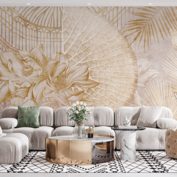 Nástěnné lilie a palmové listy