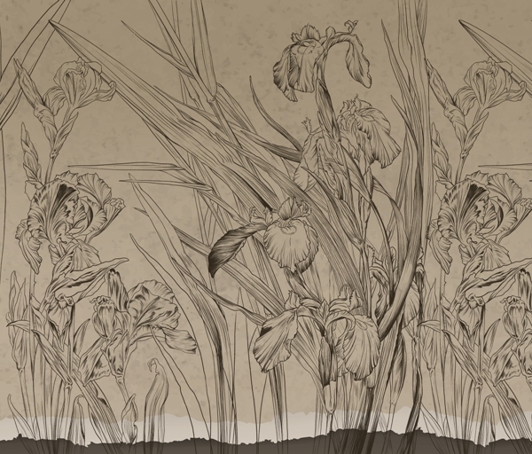 Nástěnná malba Vysoké květiny